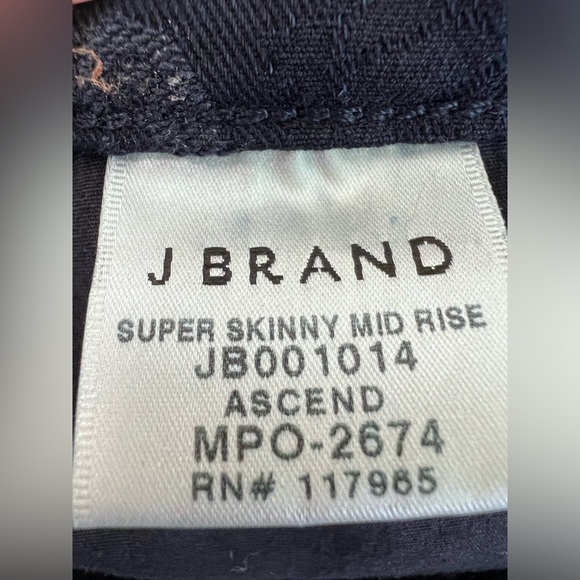 J‎ BRAND WOMEN'S MID RISE NAVY BLUE SUPER SKINNY JEANS 26 NWT - Picture 7 of 10